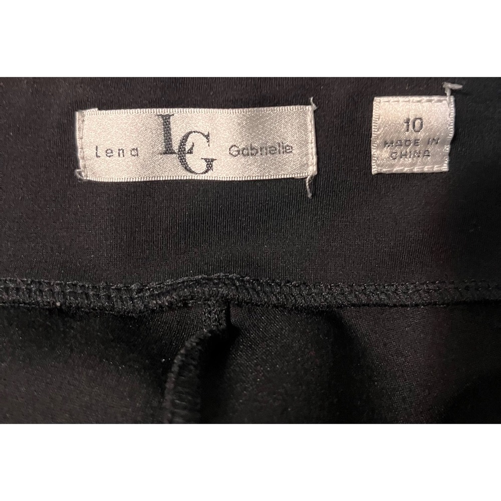 Lena Gabrielle Black Pull On Ponte Pants Straight Leg Stretch Trousers Sz 10‎ - Picture 4 of 5